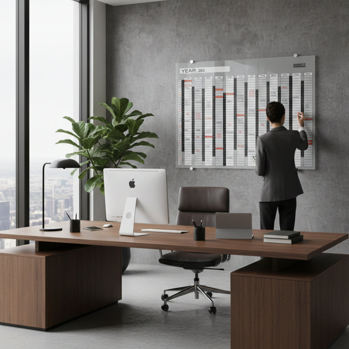 Year Planner Glass Non-Magnetic 1200*900mm