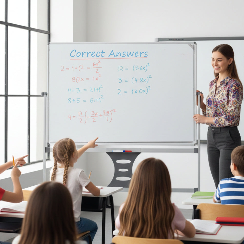 Parrot Products Magnetic Revolving Mobile Whiteboard (1200*900mm) & 1200mm Leg Set