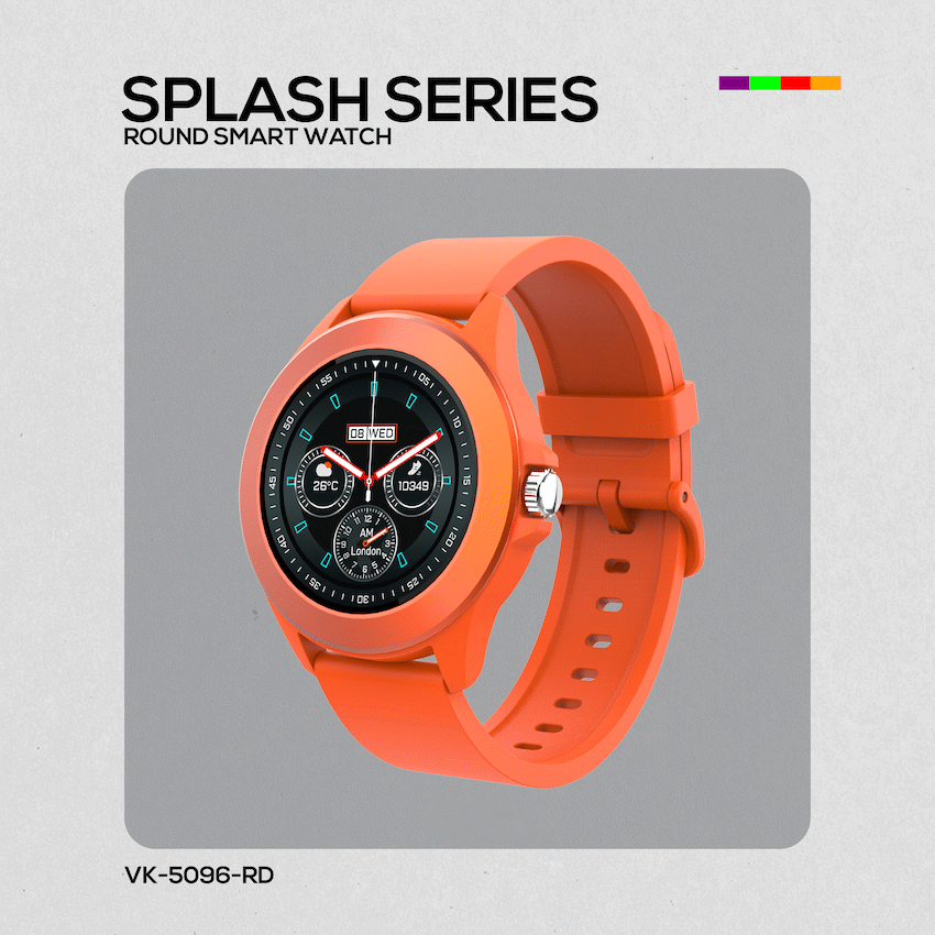 Volkano Splash Series Round Smartwatch - Orange