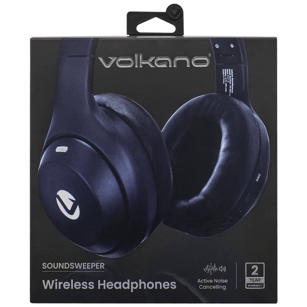 Volkano SoundSweeper Series Active Noise Cancelling bluetooth Headphones - Blue