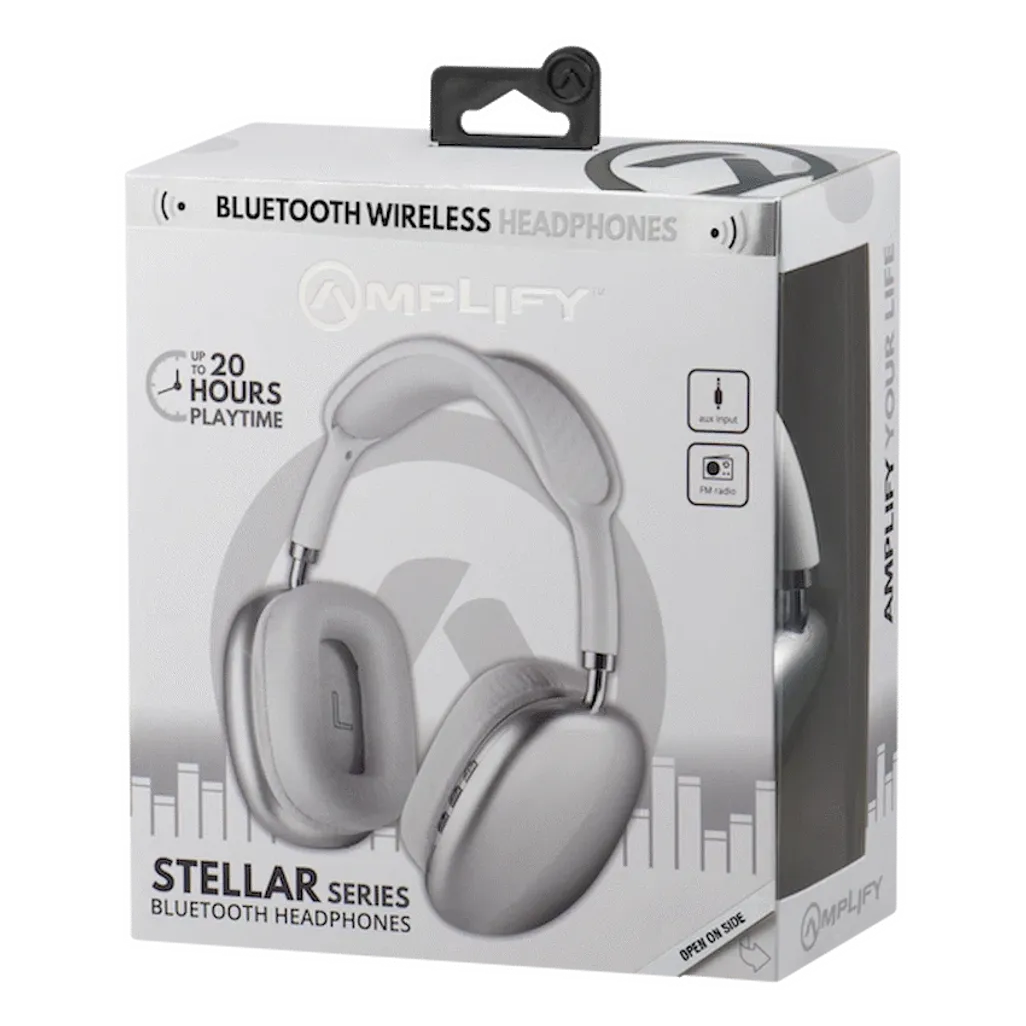 Amplify Stellar Series Bluetooth Headphones - White