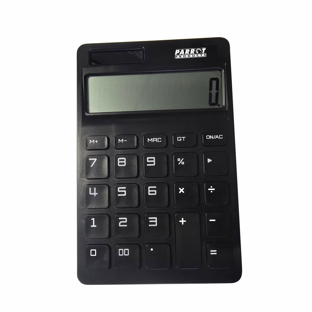 12-Digit Desktop Calculator Black Dual Power