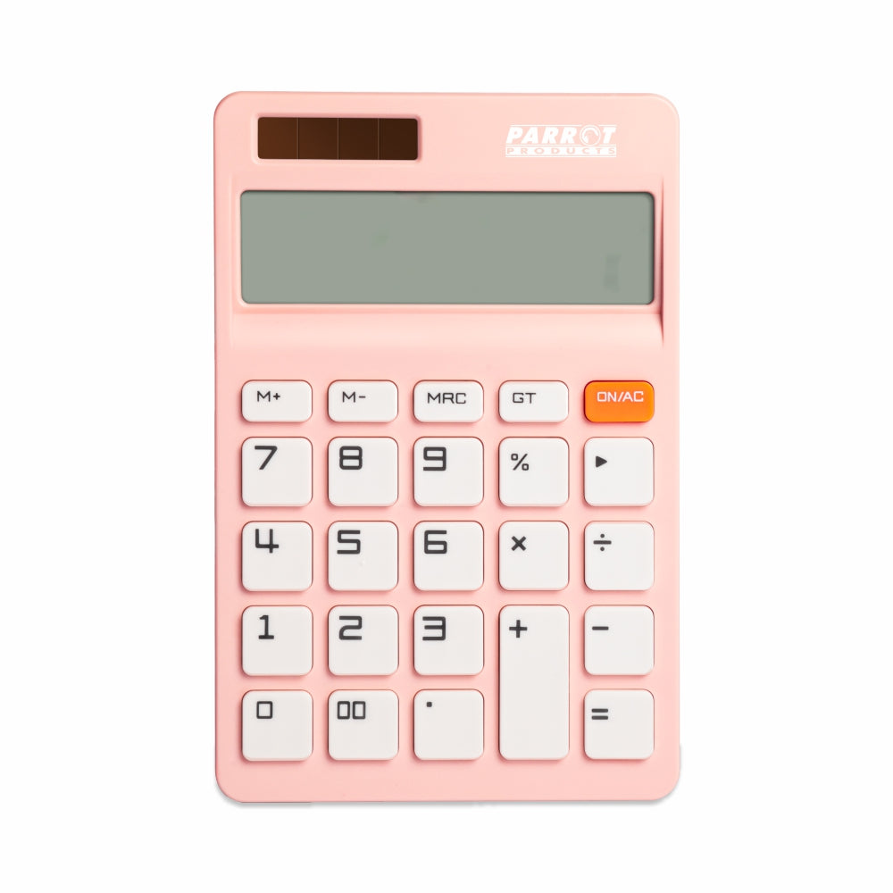12-Digit Desktop Calculator Pink Dual Power