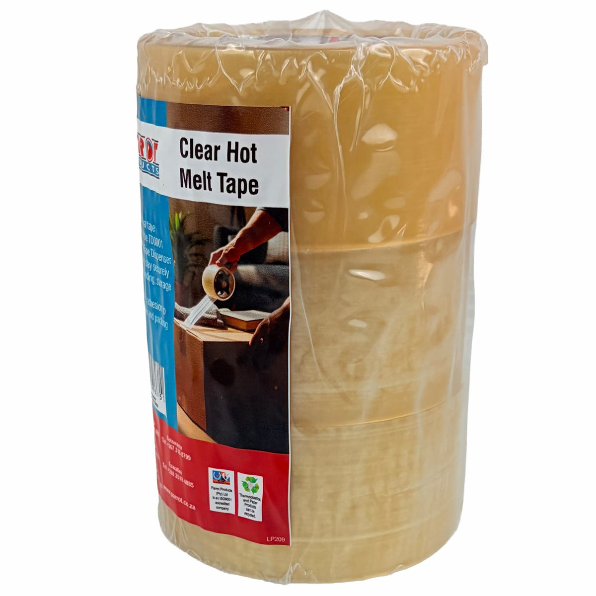 Hot Melt Packaging Tape 48mm 50m Clear (Pack of 3)