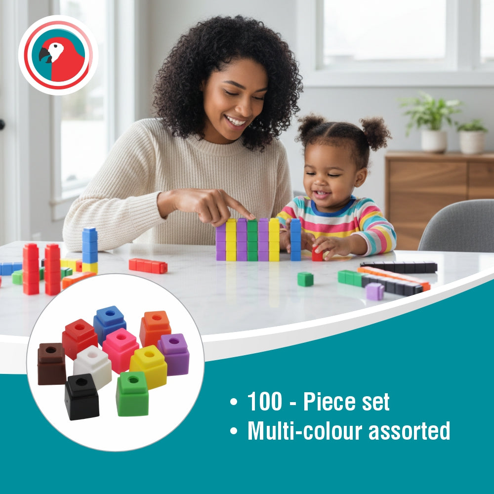Counting Cubes 100 Piece Set Educational Maths & Sorting Cubes