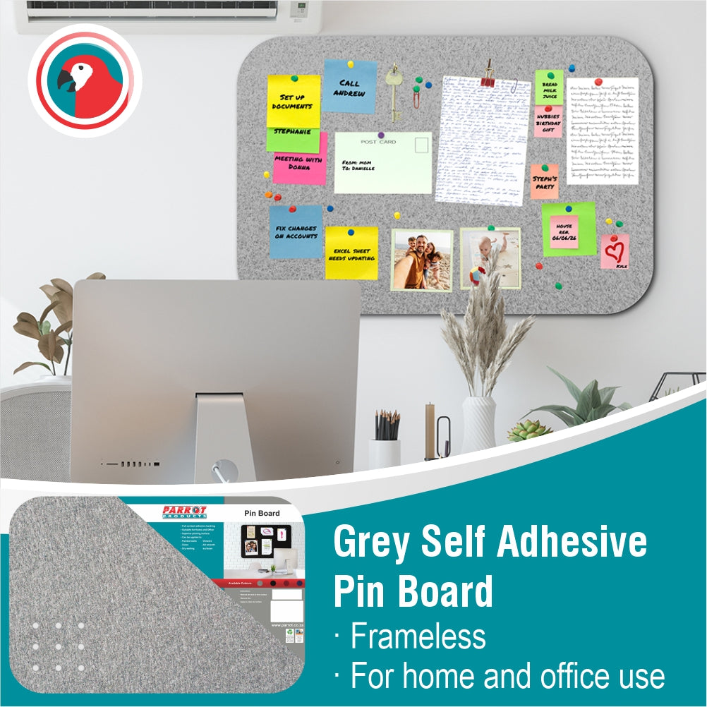 Adhesive Pin Board (No Frame - 900*600mm - Grey)