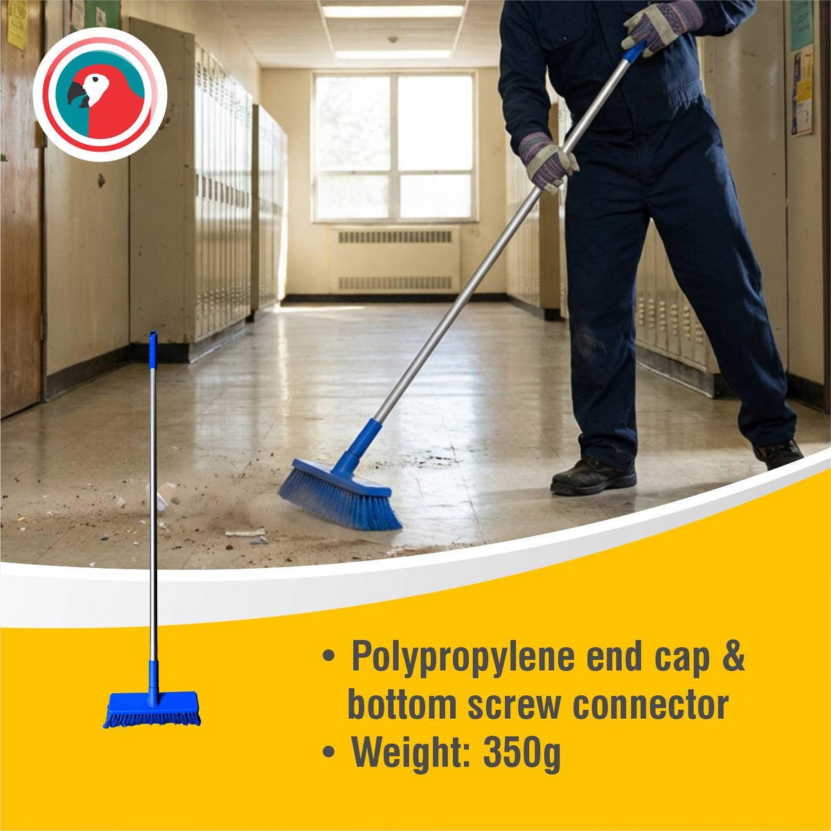 HACCP Soft Bristle Broom Blue Commercial Cleaning Broom