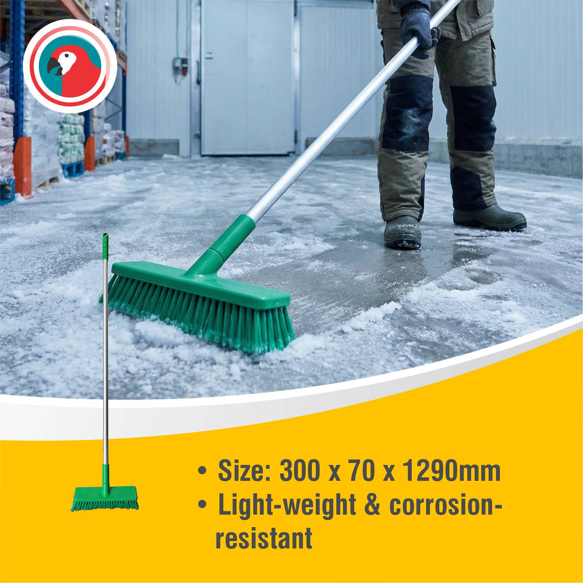 HACCP Hard Bristle Broom Green Commercial Cleaning Broom