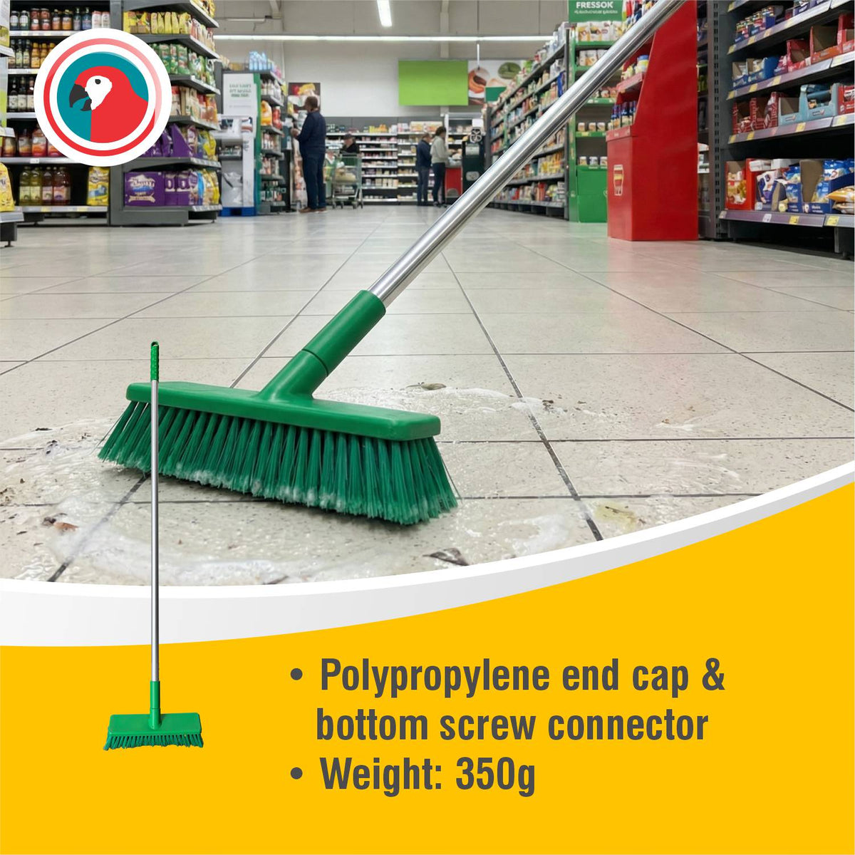HACCP Soft Bristle Broom Green Commercial Cleaning Broom