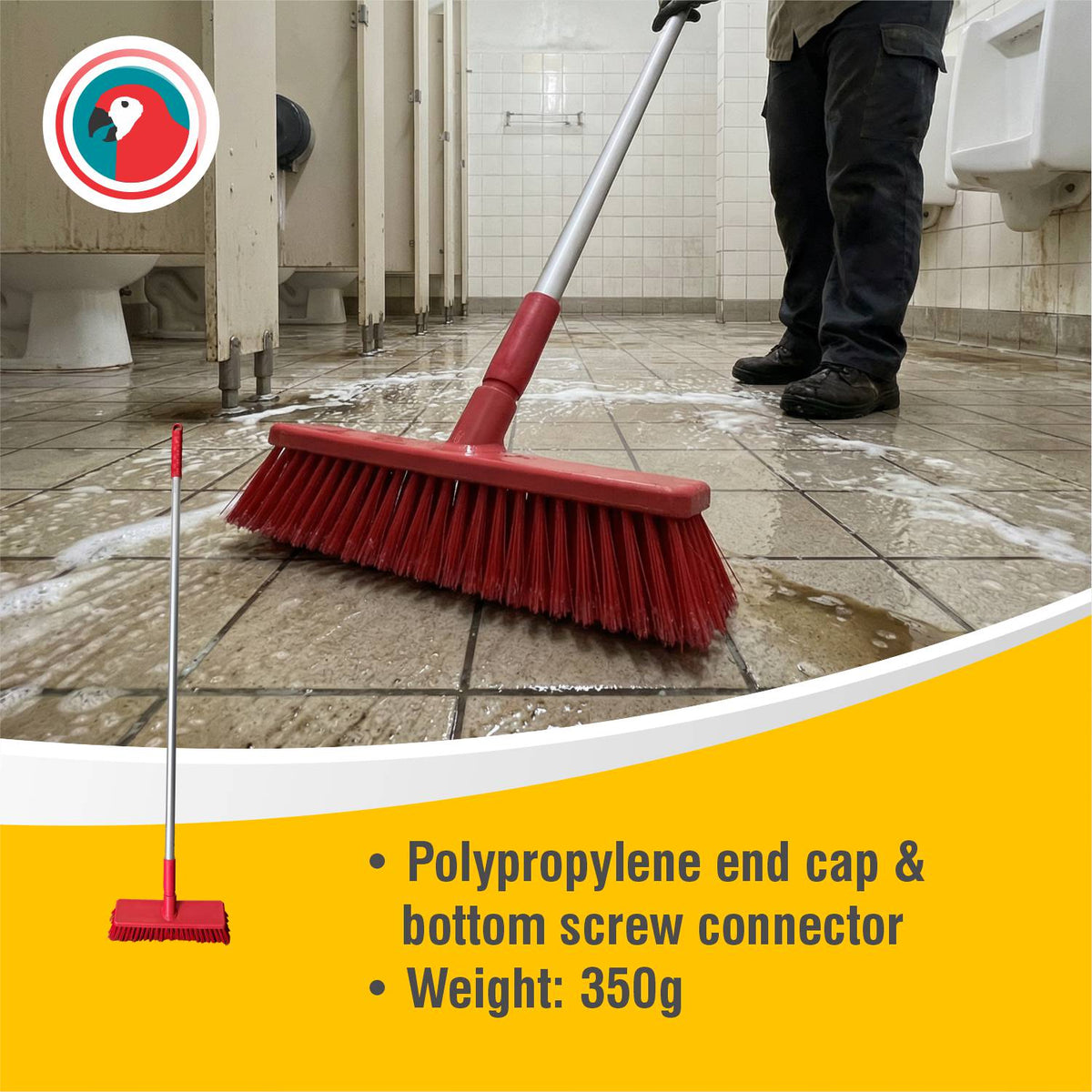 HACCP Soft Bristle Broom Red Commercial Cleaning Broom