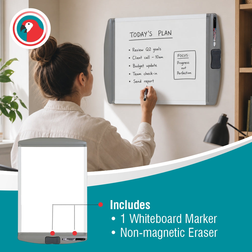 Parrot Products Slimline Non-Magnetic Whiteboard (600*450mm - Retail)