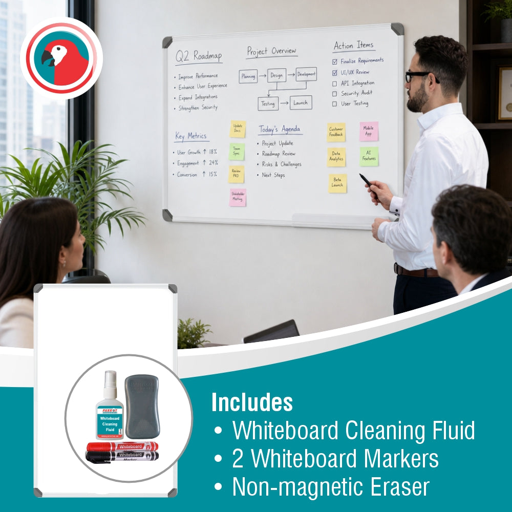 Parrot Products Slimline Non-Magnetic Whiteboard (900*600mm - Retail)