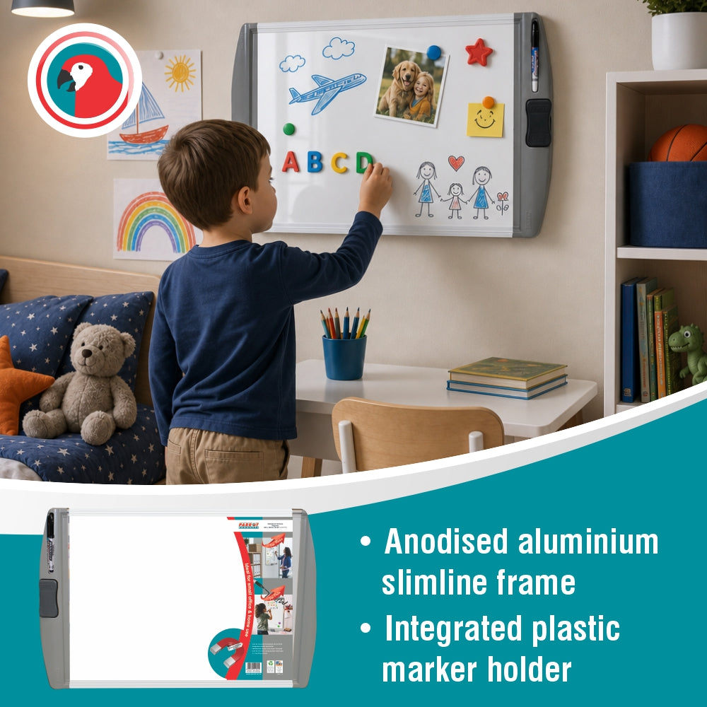 Parrot Products Slimline Magnetic Whiteboard (600*450mm - Retail)