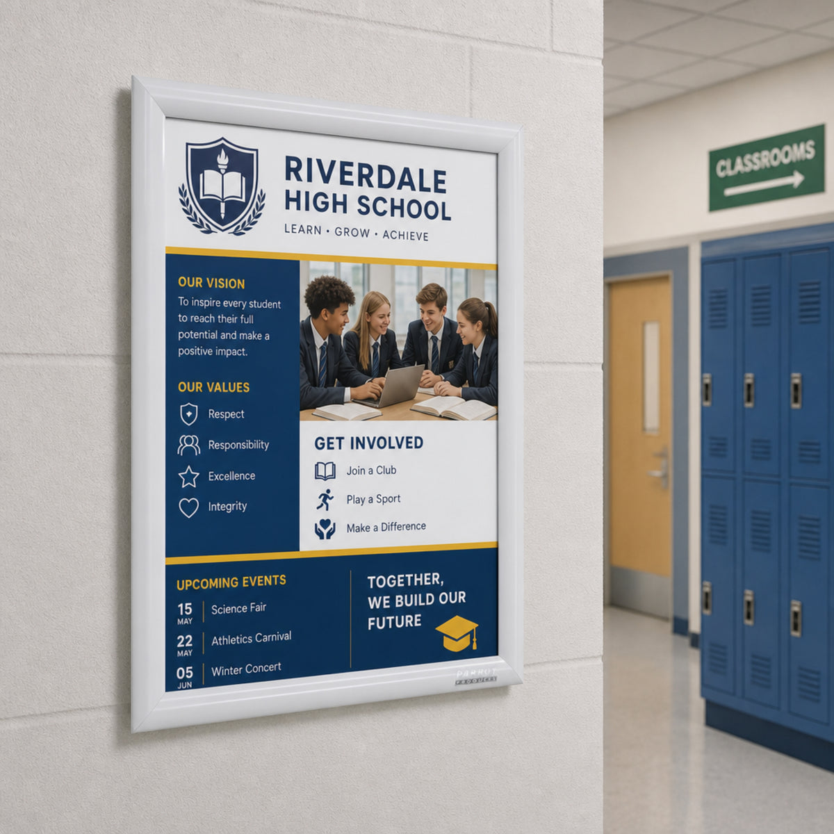 Poster Frame A4 330*240mm Single Mitred Econo White