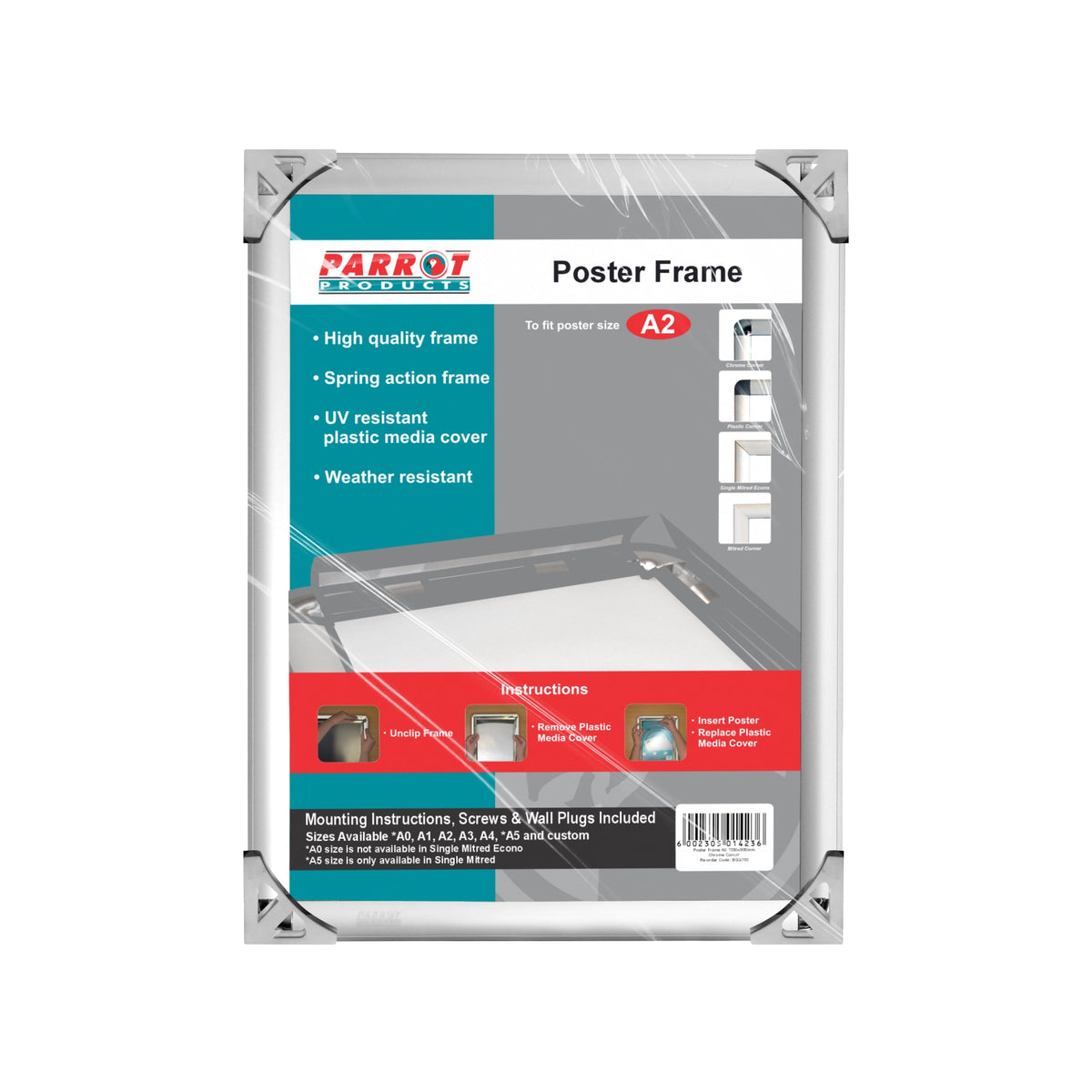Poster Frame (A2 - 655*480mm - Chrome Corner)