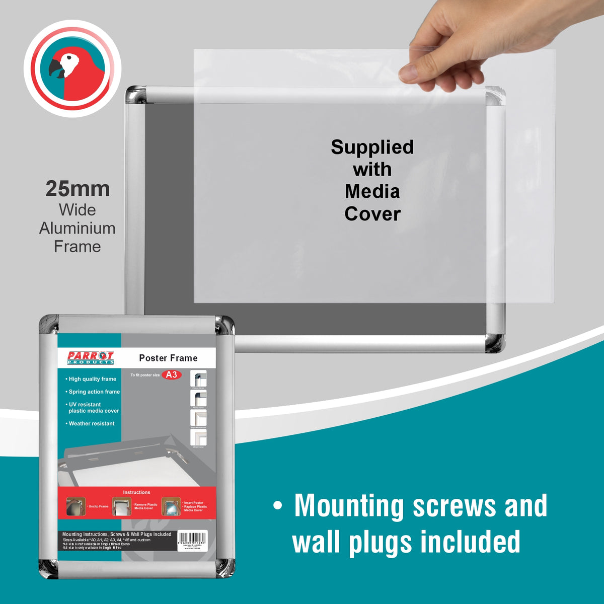 Poster Frame (A3 - 480*360mm - Chrome Corner)