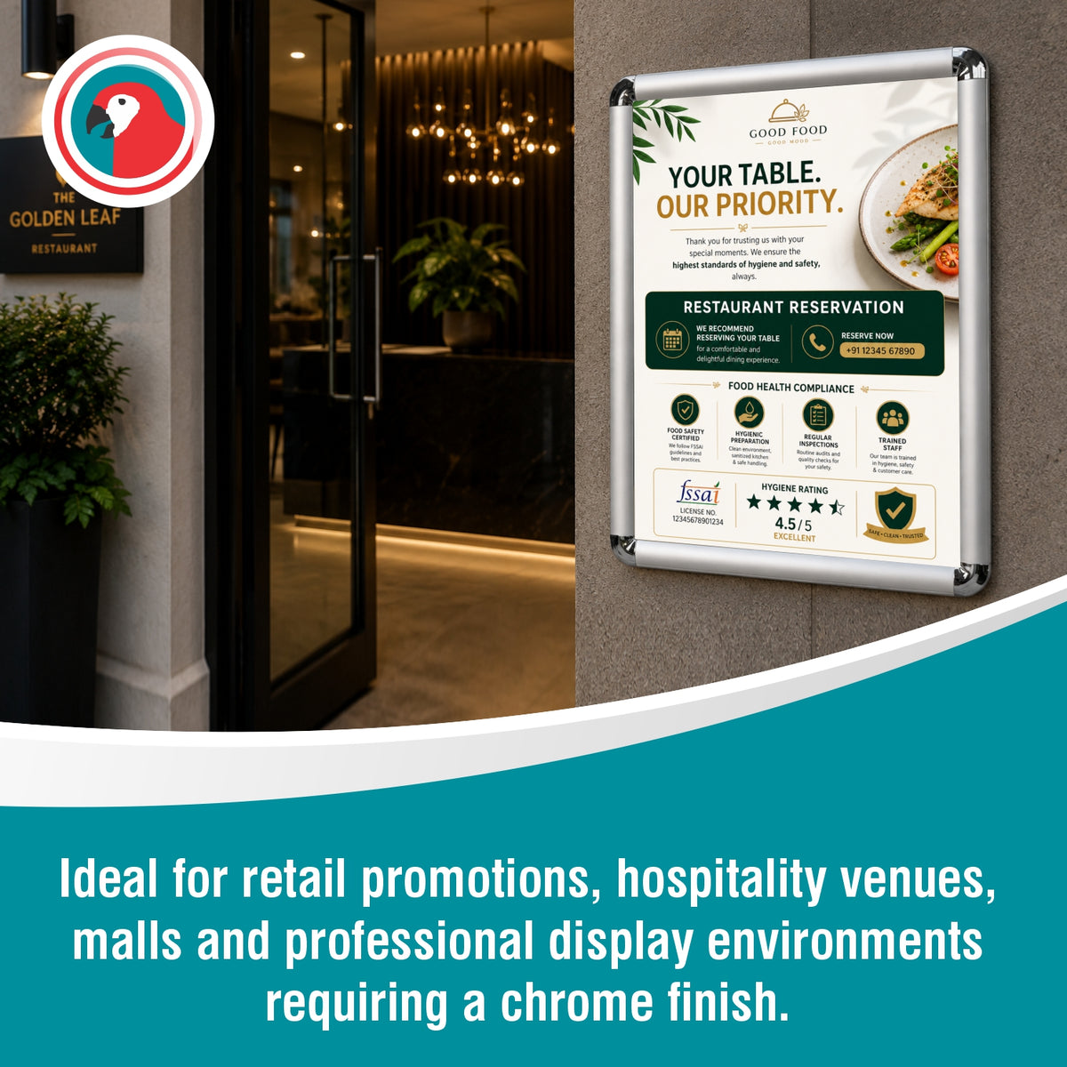 Poster Frame (A3 - 480*360mm - Chrome Corner)