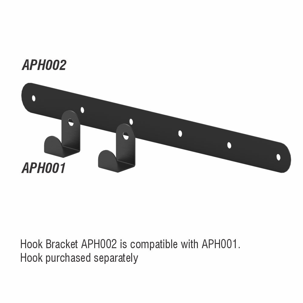 Slatted Panel Multi-Hook Bracket Black Steel Wall Hook Rail