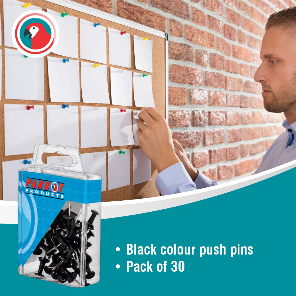 Push Pins (Boxed 30 - Black)