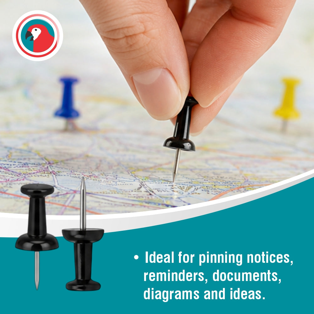 Push Pins (Boxed 30 - Black)