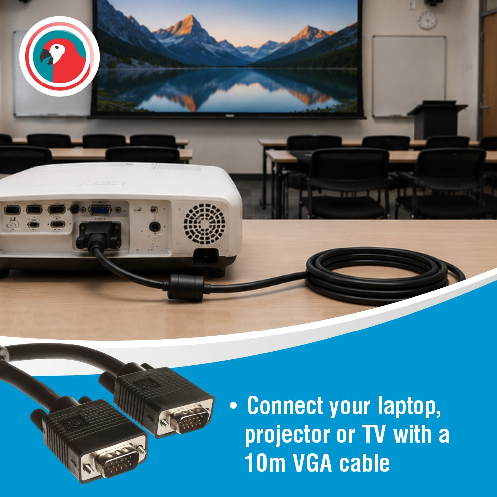 VGA Cable (Two Male VGA Connectors - 10 Meters)