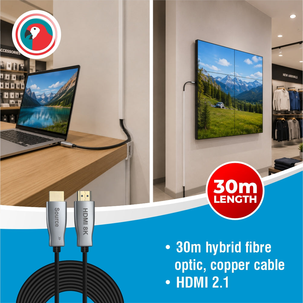 CABLE - HDMI 8K FIBRE 2,1 30 METER