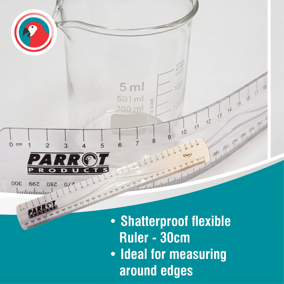 Parrot Flexible Ruler 30cm Clear