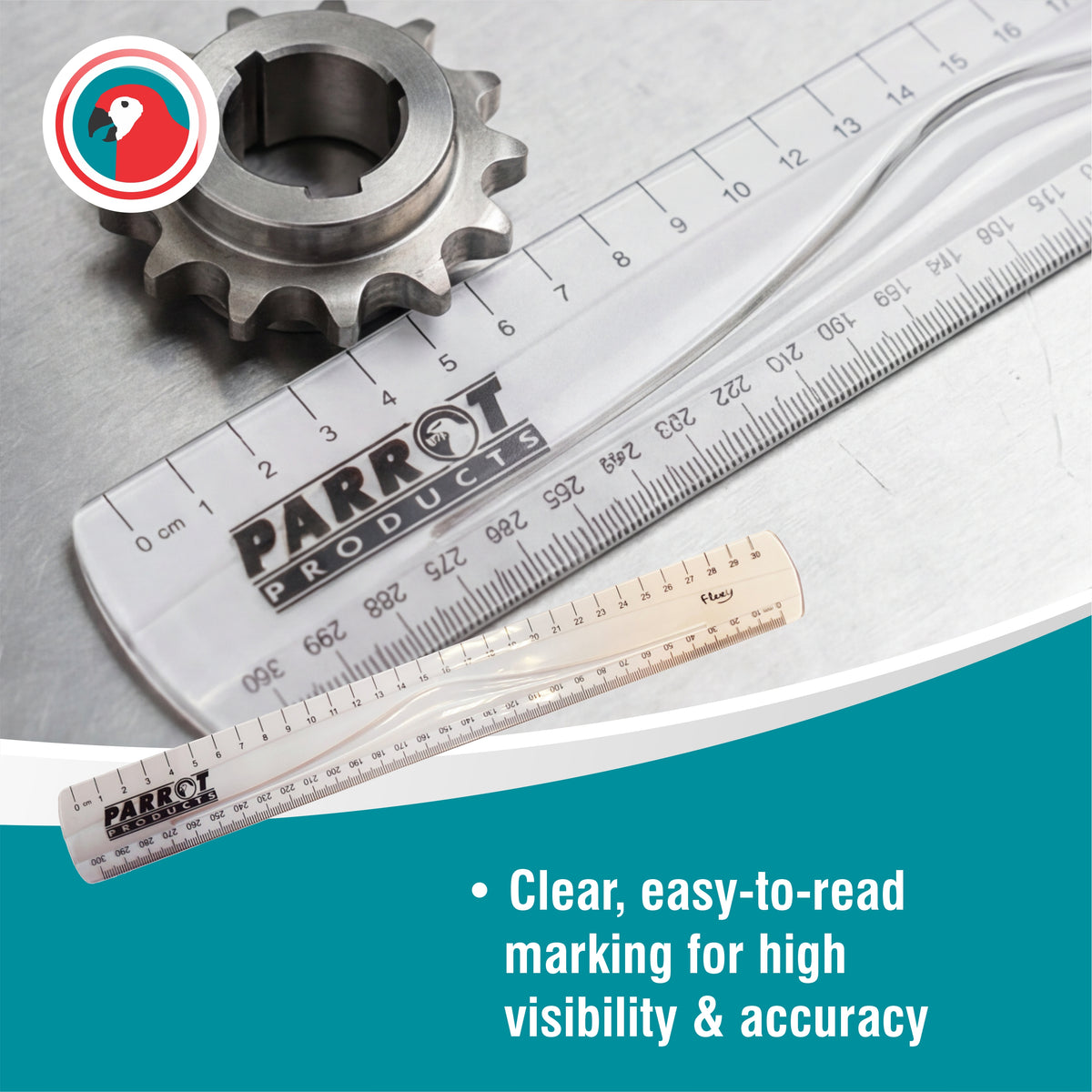 Parrot Flexible Ruler 30cm Clear