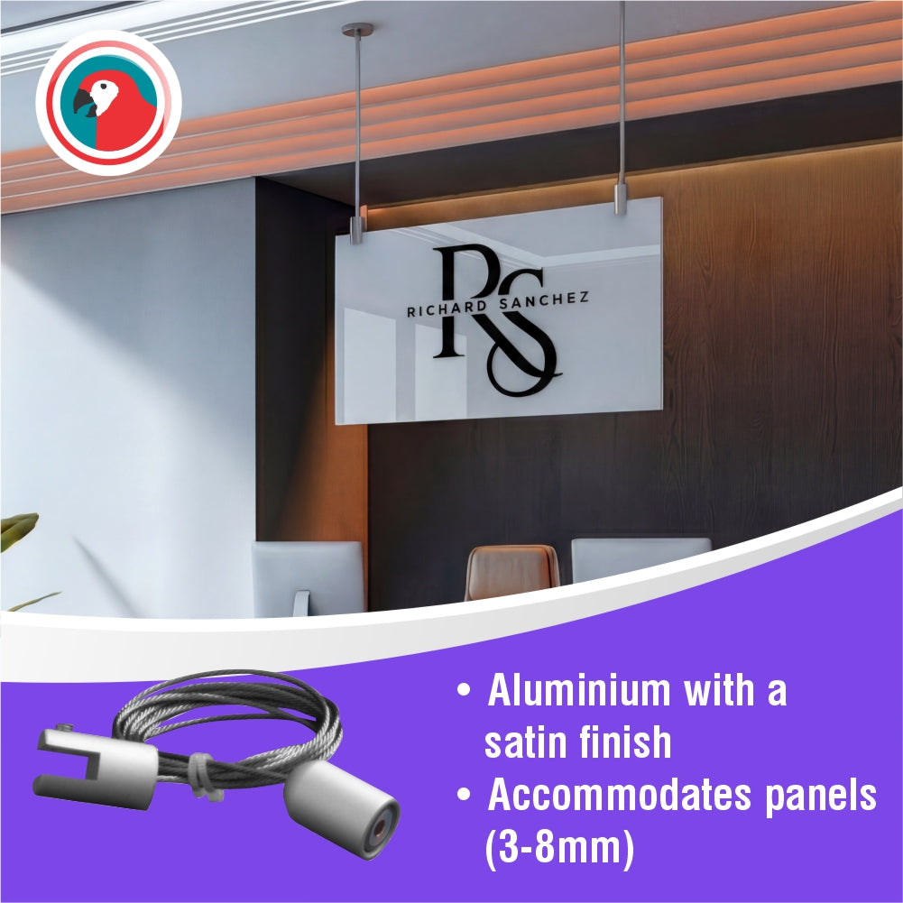 Ceiling Hanging Grip and Cable (Hang signage from the ceiling)