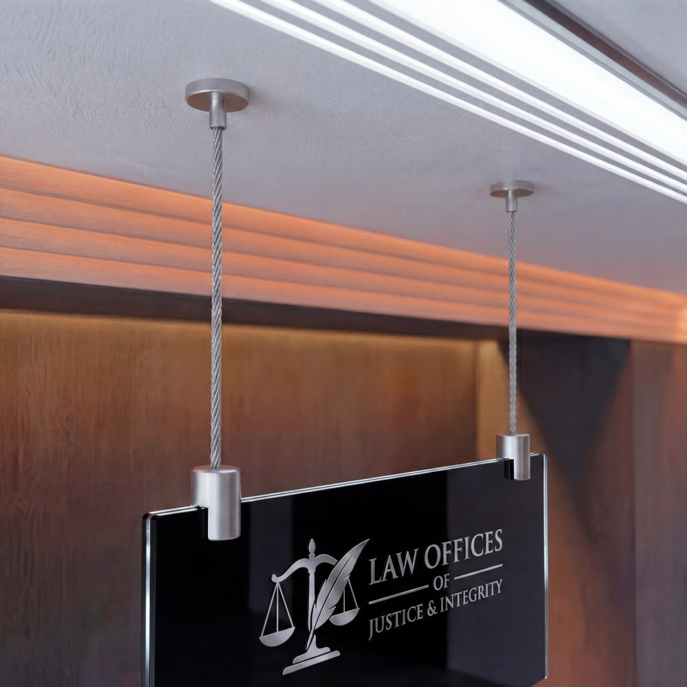 Ceiling Hanging Grip and Cable (Hang signage from the ceiling)