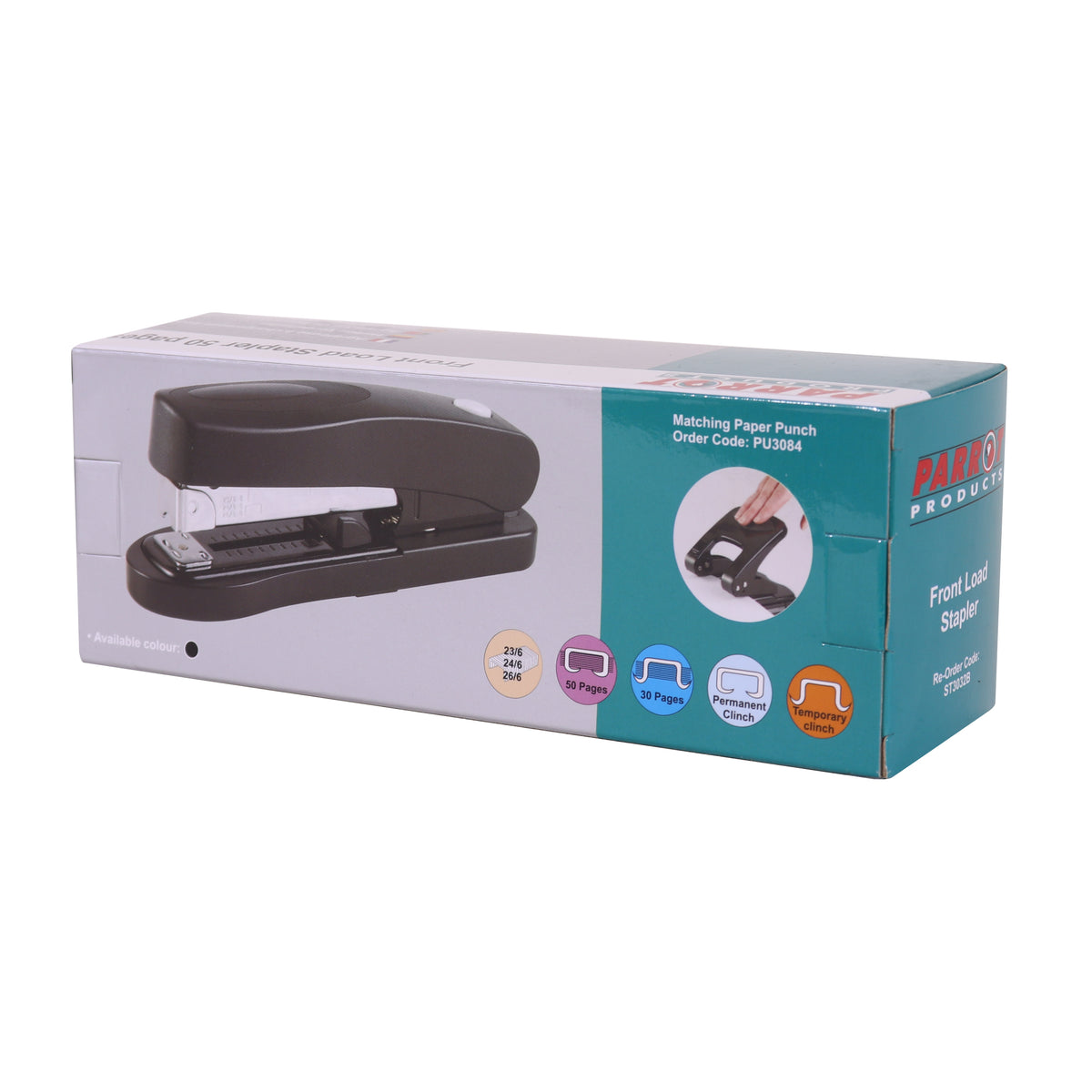 Front Load Stapler 105*(23 - 24 - 26/6 And 8) Black 50 Pages
