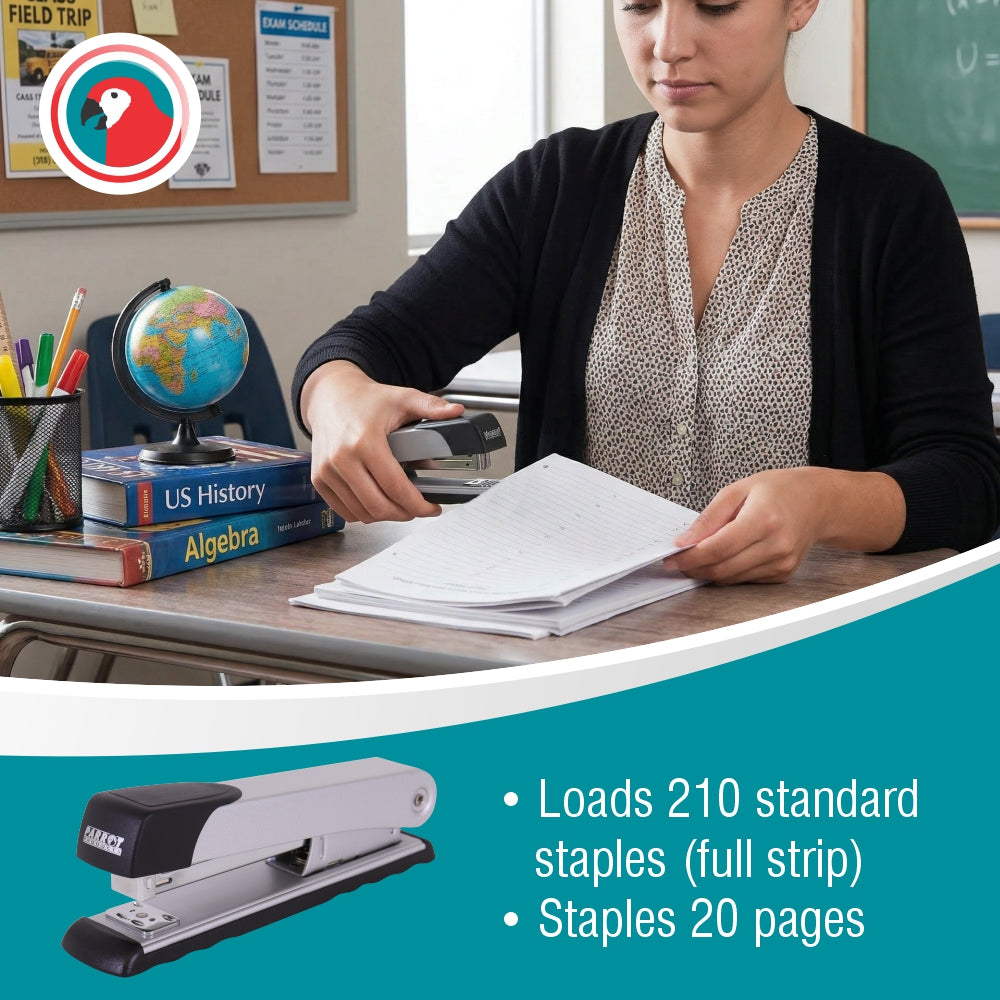 Steel Stapler 210x(24/6 26/6) Silver 20 Pages