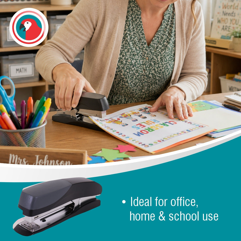 Desktop Stapler Plastic Large 210*(24/6 26/6) Black 20 Pages