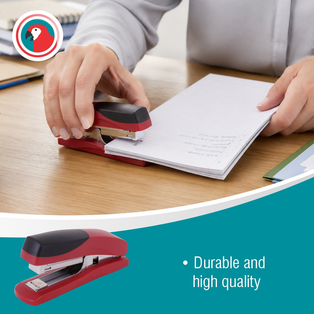 Plastic Medium Desktop Staplers 105*(24/6 26/6) - Red 20 Pages
