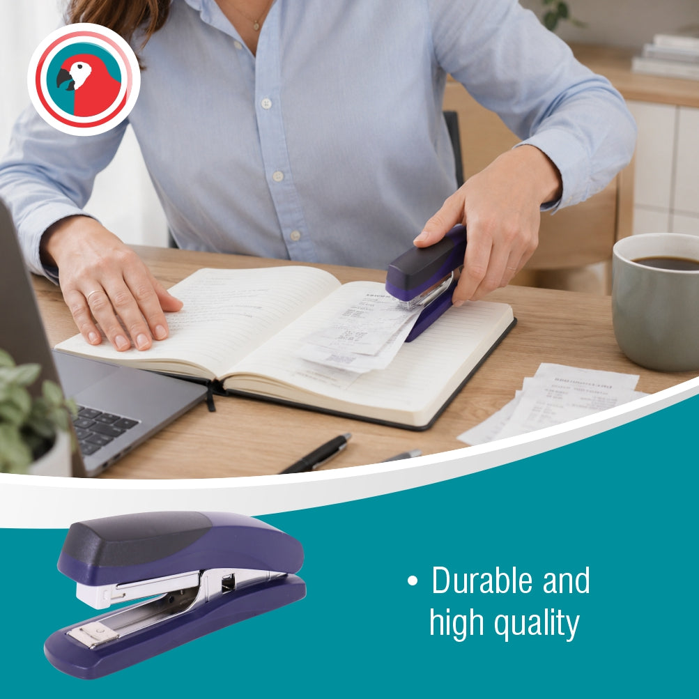 Plastic Medium Desktop Staplers 105*(24/6 26/6) - Navy 20 Pages
