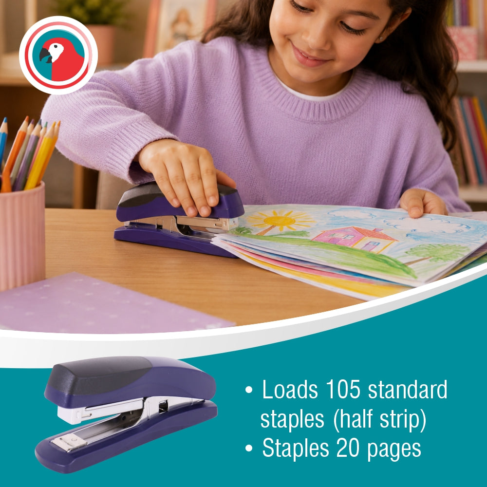 Plastic Medium Desktop Staplers 105*(24/6 26/6) - Navy 20 Pages