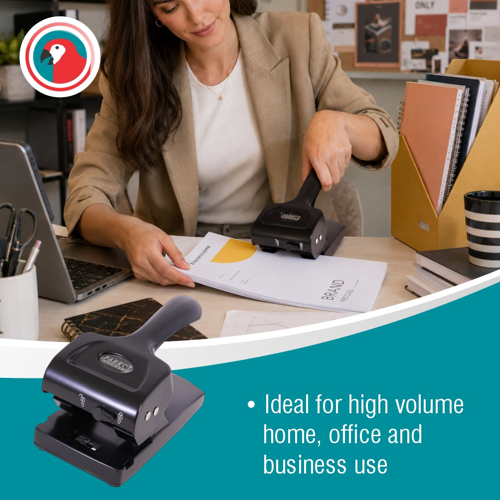 Steel Hole Punch (65 Sheets - Black)