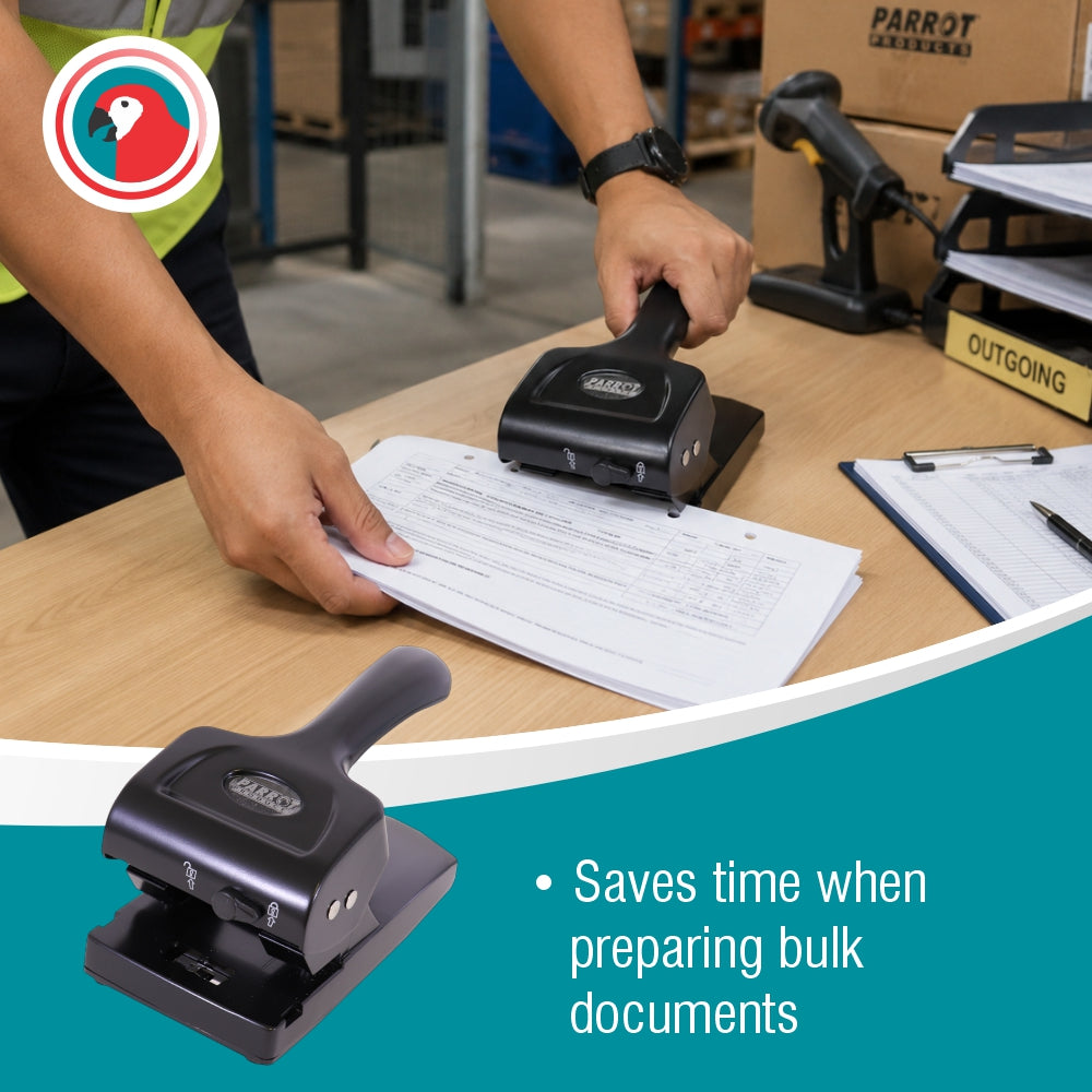 Steel Hole Punch (65 Sheets - Black)