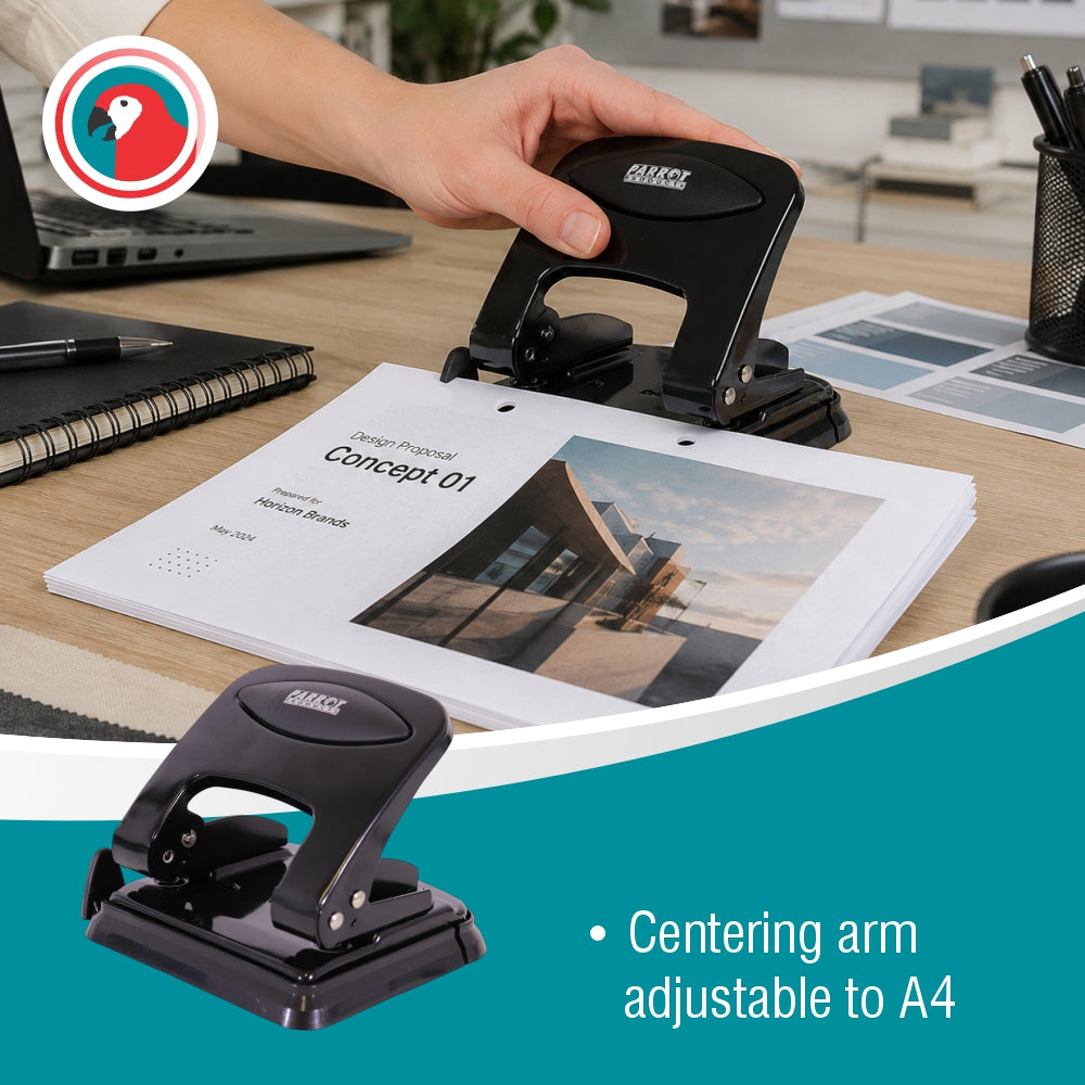Steel Hole Punch (20 Sheets - Black)