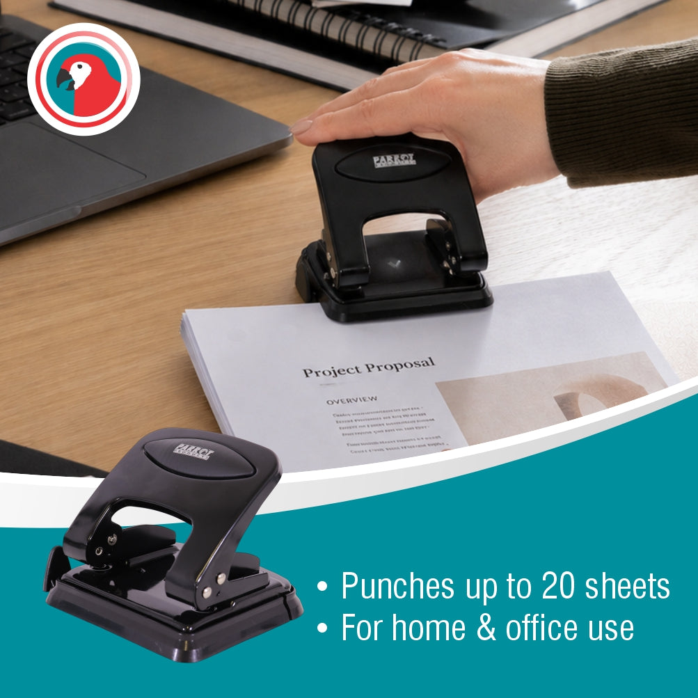 Steel Hole Punch (20 Sheets - Black)