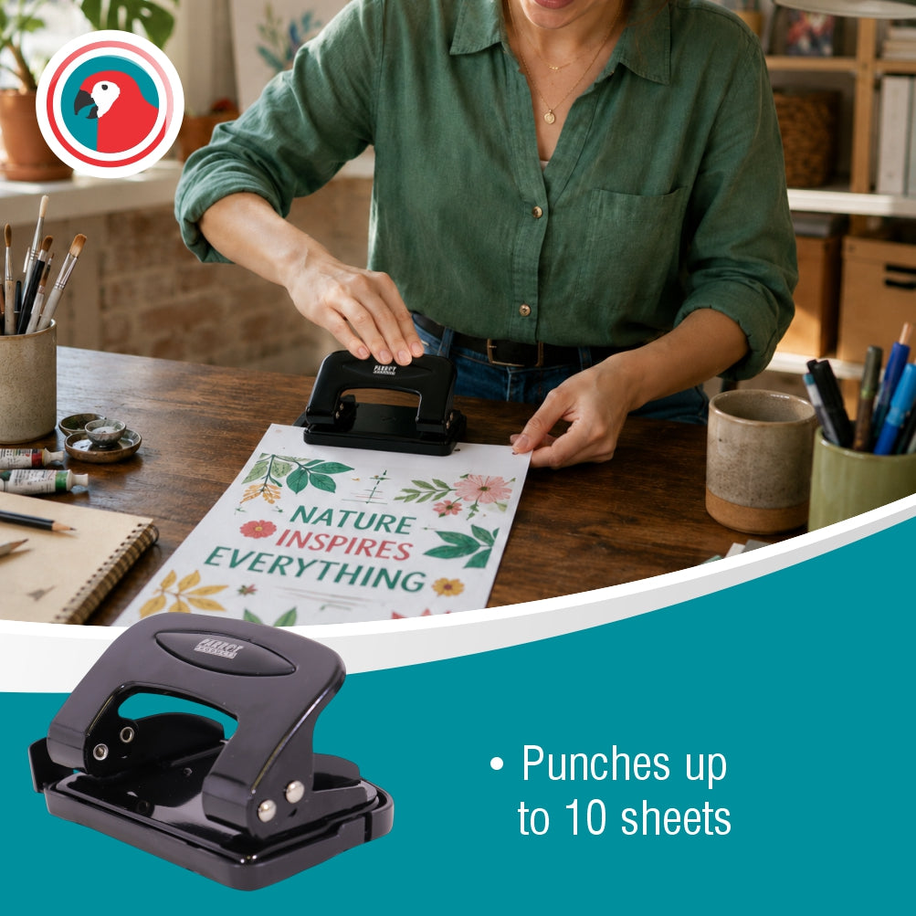 Steel Hole Punch (10 Sheets - Black)