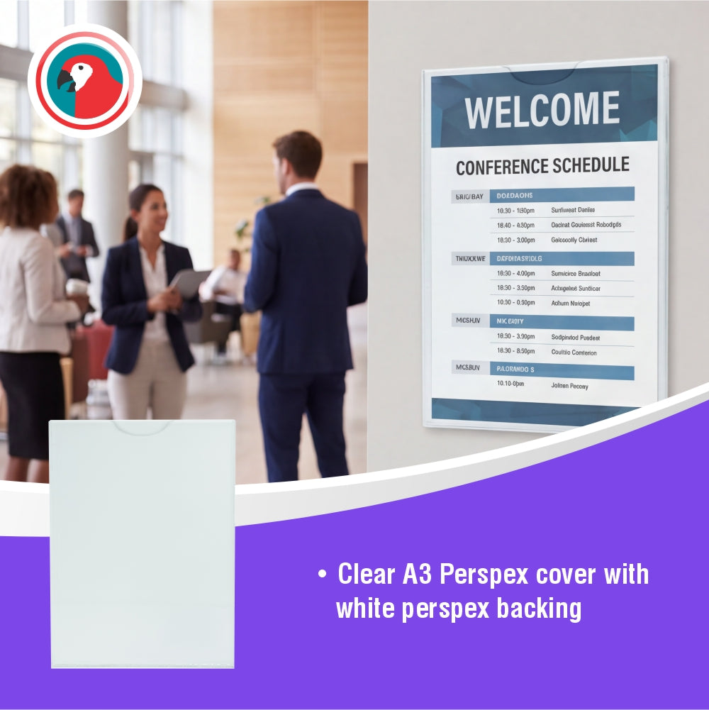 Perspex Pocket (Clear/White Backing A3)