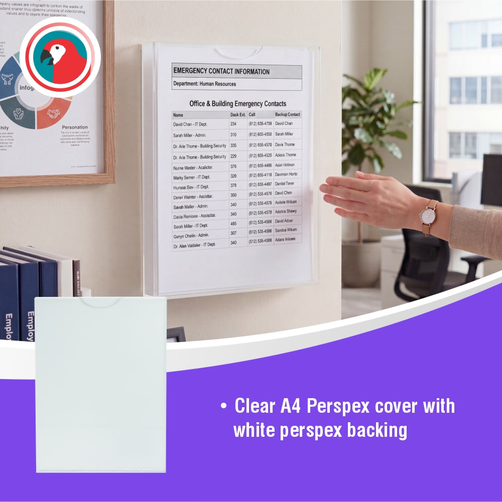 Perspex Pocket (Clear/White Backing A4)