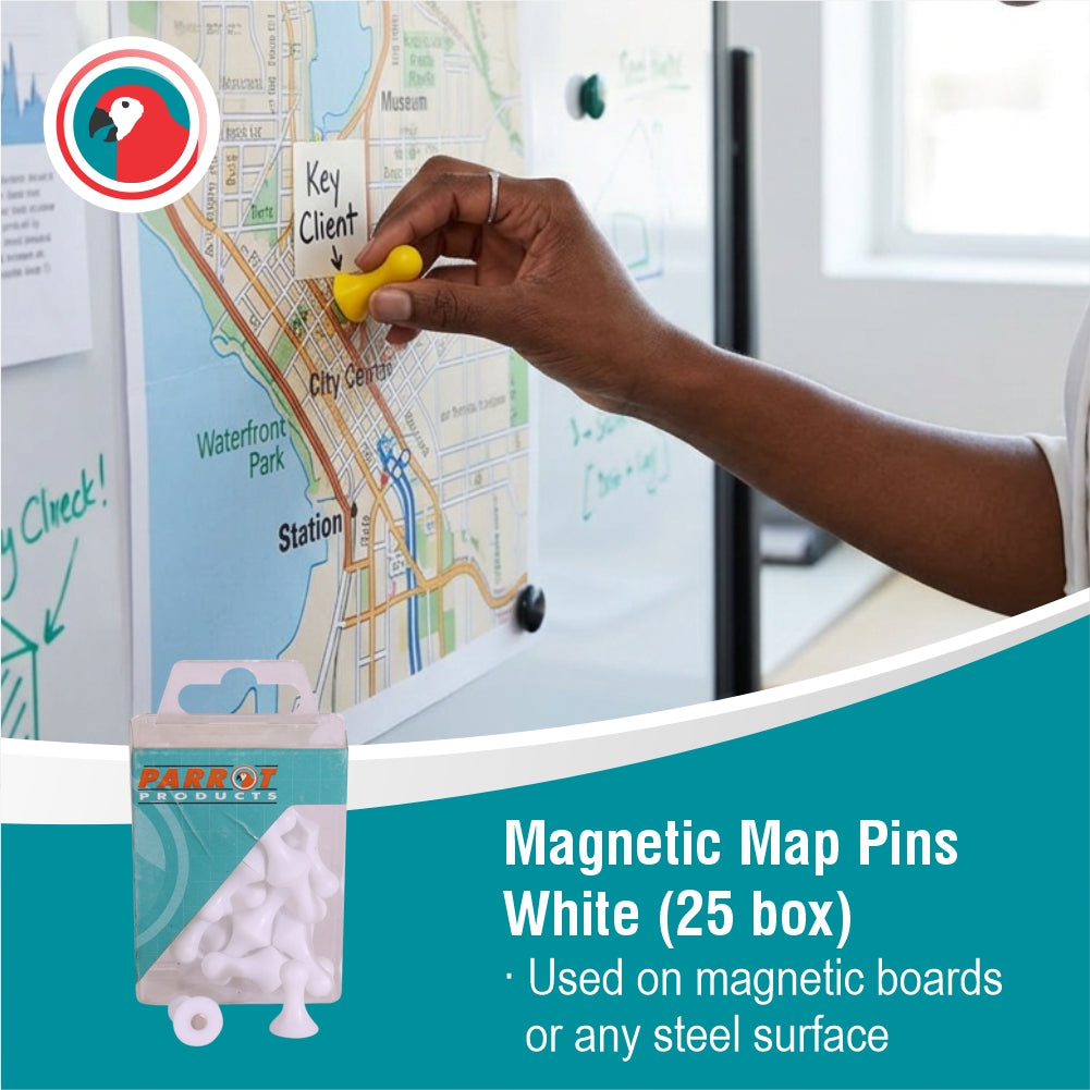 Magnet Map Pins (25 Box - Size:16mm - White)
