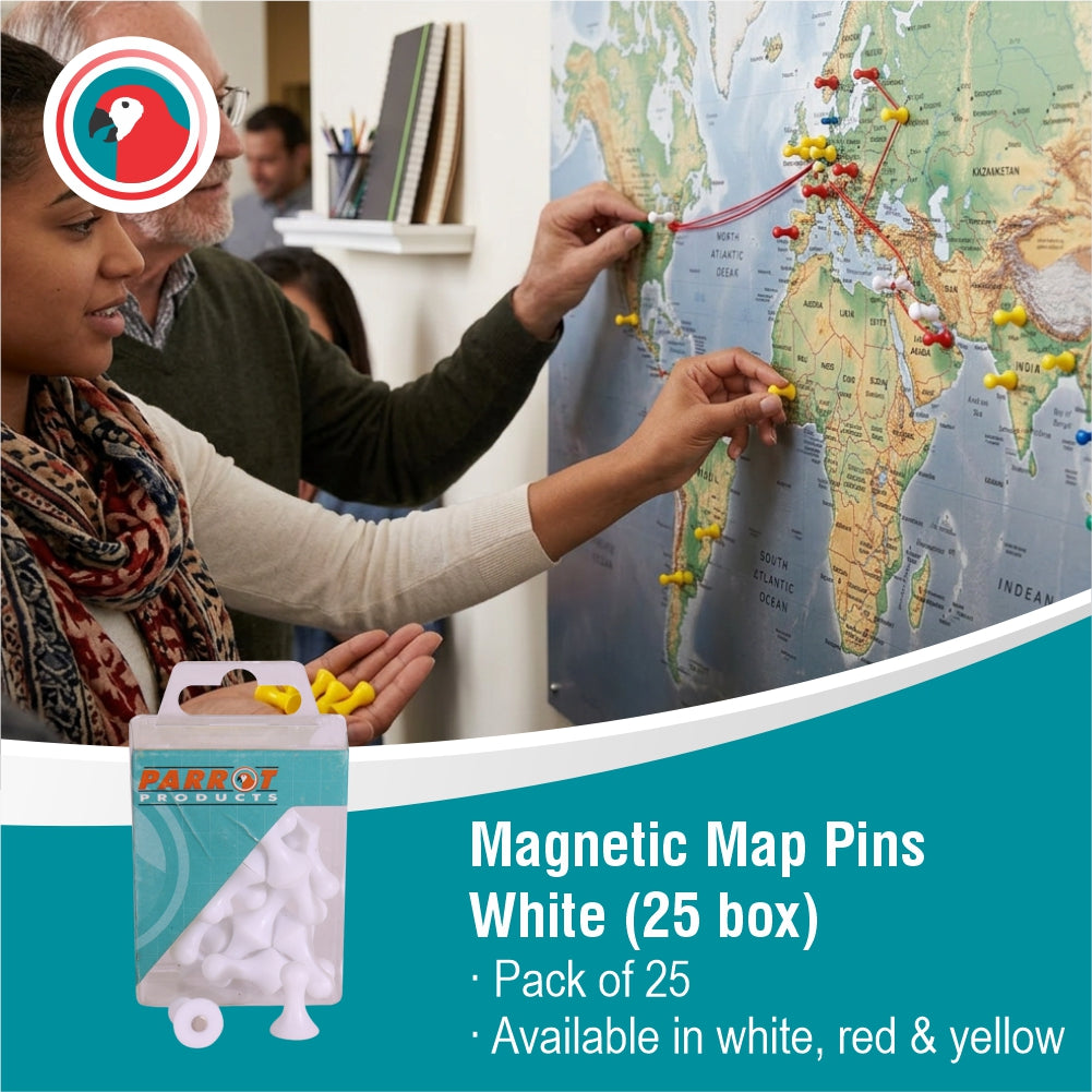 Magnet Map Pins (25 Box - Size:16mm - White)