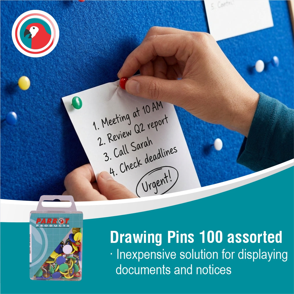 Drawing Pins (Boxed Pack 100 - Assorted)