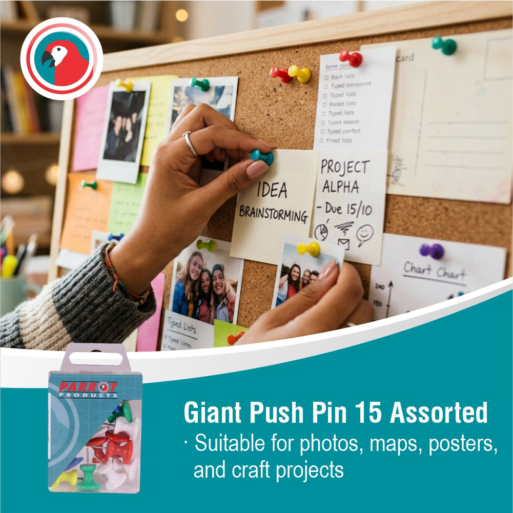 Giant Push Pins (Boxed 15 Assorted)