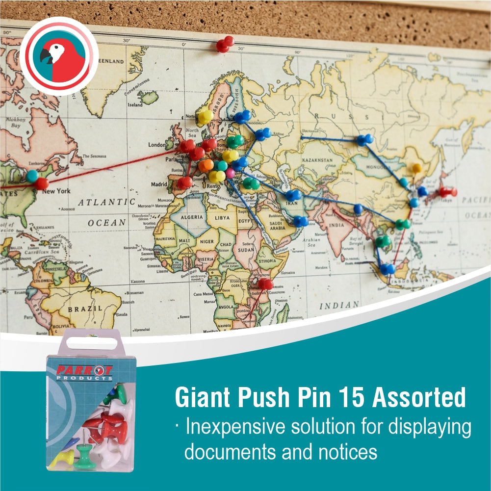 Giant Push Pins (Boxed 15 Assorted)