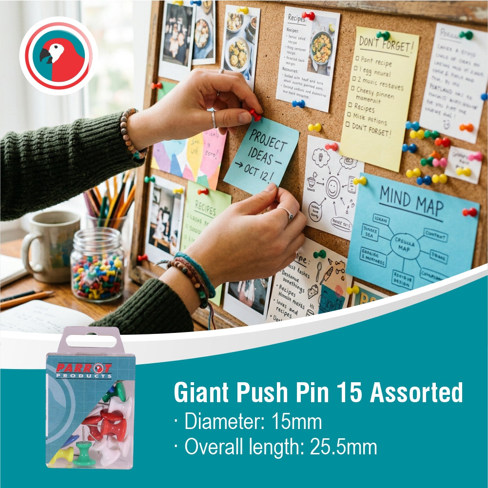 Giant Push Pins (Boxed 15 Assorted)