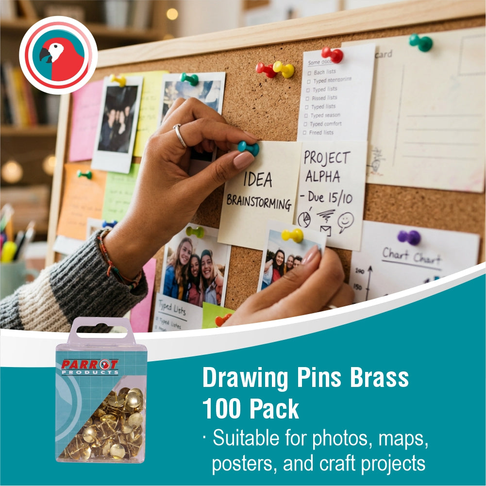 Drawing Pins Brass (Boxed Pack 100)
